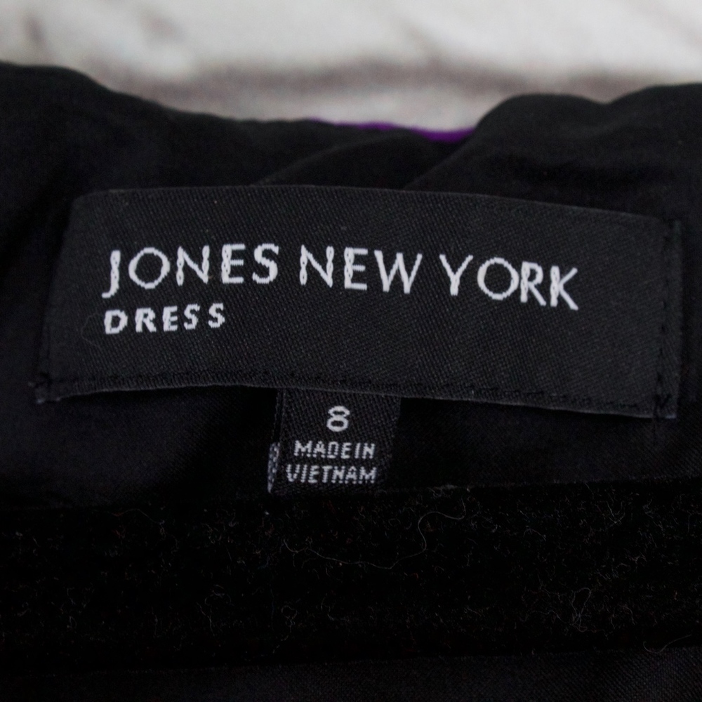 Jones New York Purple Floral Dress Size 8 - Picture 4 of 8